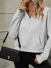 Half-Zip Hoodie with Kangaroo Pocket