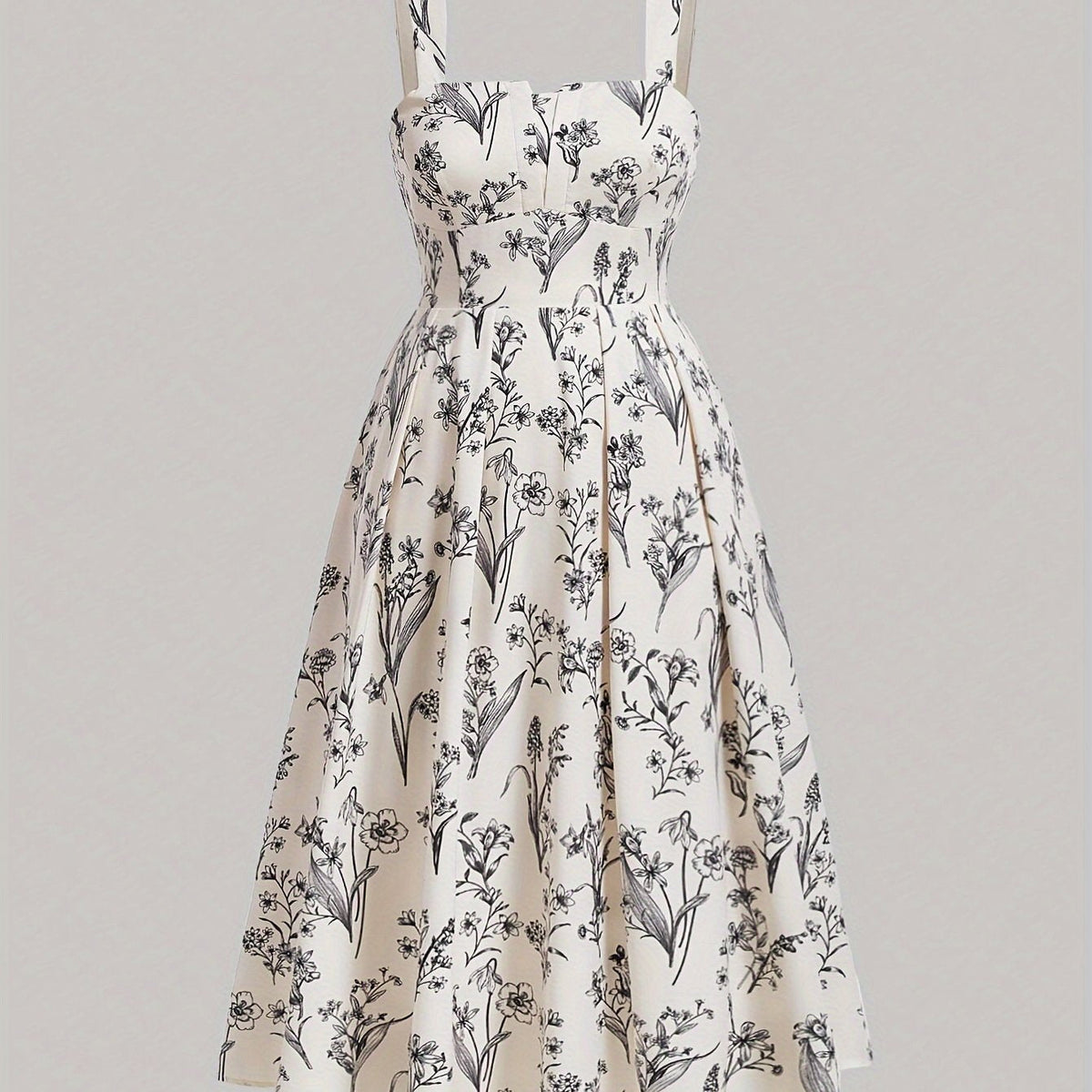 Elegant Sleeveless Plus Size Floral Print A-line Dress - Women's Clothing for Spring & Summer