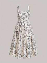 Elegant Sleeveless Plus Size Floral Print A-line Dress - Women's Clothing for Spring & Summer