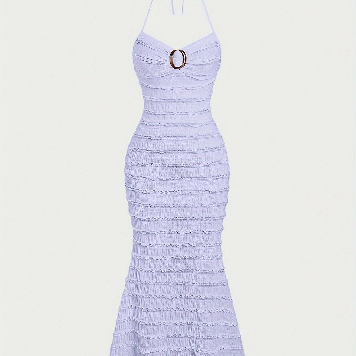 Elegant Mermaid Cami Dress by Brand Name - Stunning Ring Detail, V-Neckline, Stretchy Fabric for Comfort, Machine Washable, Perfect for Spring, Summer, and Fall Seasons