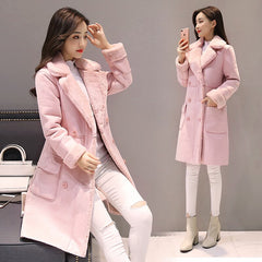 winter jacket women plus size clothing for women Warm Velvet Thicken Faux Suede Long Coats Parka Female Double Breasted Jacket