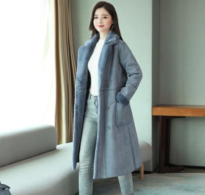 winter jacket women plus size clothing for women Warm Velvet Thicken Faux Suede Long Coats Parka Female Double Breasted Jacket