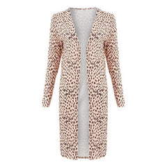 Spring Autumn Casual Women's Long Cardigan Jacket European and American Long Fashion Striped Camouflage Print  Casual Jacket