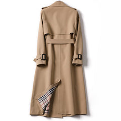 Spring Autumn Trench coat Women Fashion Double Breasted Belt Long Trench coat Plus size Windbreaker Lady British style Outerwear