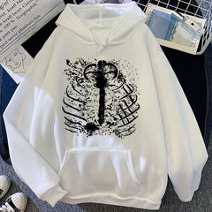 Women's Harajuku Streetwear Gothic Skull Print Pullover Punk Style Sweatshirt Oversized Hoodie Ladies Retro Hoodie clothes