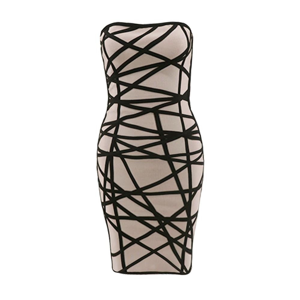 High Quality Strapless Rayon Sexy Geometric Perspective  Women's New Fashion Bodycon Mini DressPbong  mid size graduation outfit romantic style teen swag clean girl ideas 90s latina aesthetic