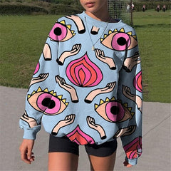 Sweatshirt women's new fashion printed pullover sweater plus size hoodie womens tops oversized crewneck sweatshirt