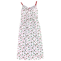Ready stock Strawberry Farm French retro country satin print suspender dress cardigan suit skirt
