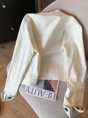 Fashion Sweet Slim Denim Jacket Women Korean Long Sleeve Striped Patchwork Short Coat Fall Winter Female Chic Outwear Tops
