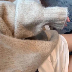 Autumn Winter Thicken Warm Women Cardigan Sweater Korean Lazy Wind Soft All Match Cardigans Tops Solid Loose Knitted Coats