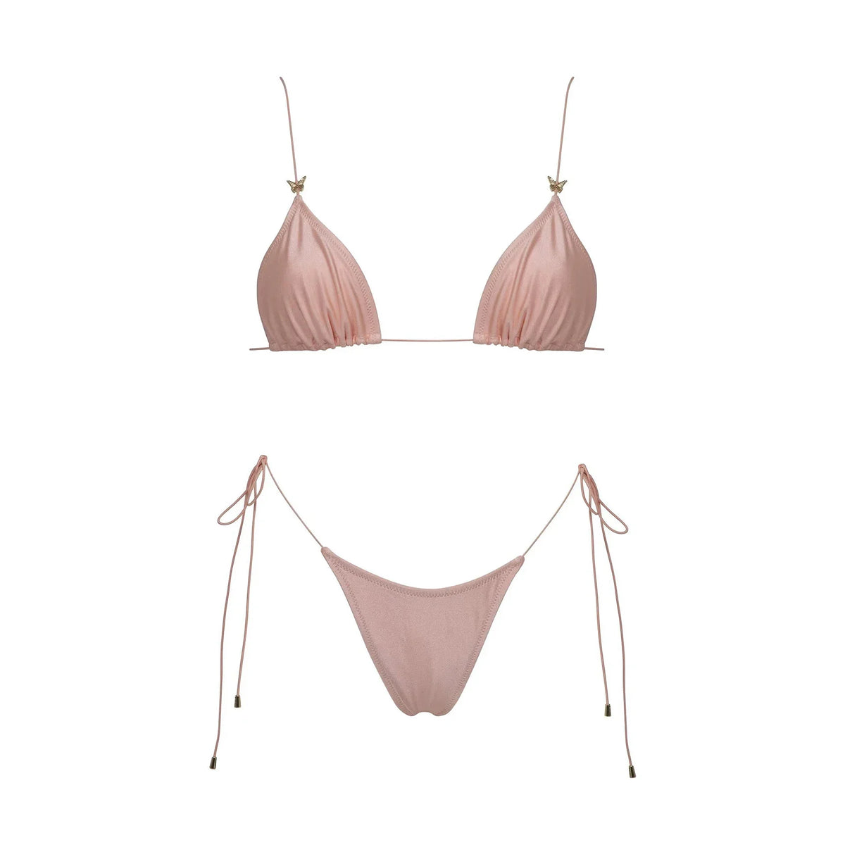 3Pcs Mirco Bikini 2025 Sexy Swimsuit Women Push Up Swimwear Bandeau Biquini Female Pink Bodysuit Bathing Suits Sarong Mini Skirt