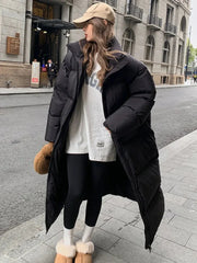 Winter Down Jacket Oversized Women's Long Parka  Korean Cotton Padded Jacket Warm Puffer Coat Female Windproof Snow Outwear