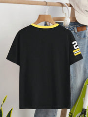 Women's Summer V-Neck Loose Casual Numeric Print T-Shirt Graphic Tee  Tops Loose And Breathable Sports Jersey Trendy T-shirt