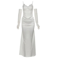 Autumn and winter new women's solid color slim fit high waist fashionable sling sexy backless dress