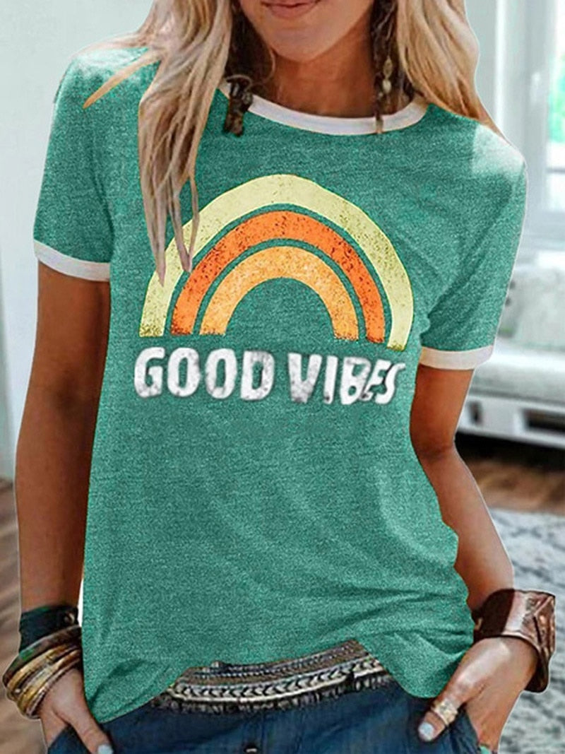 Tshirts Women T Shirt Summer Short Sleeve Harajuku T-shirts Ladies Casual Funny Tee Shirts for Women Graphic Tees Y2k Top