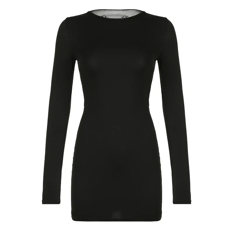 Gothic Dark Print Mesh Transparent Dress