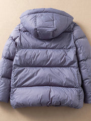 Winter New Light Hooded Warm Down Jacket Women 90% White Duck Down Soft Fit Coat Casual Bread Solid Color Short Outwear