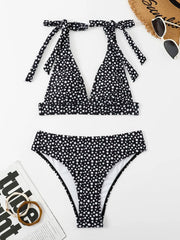 Triangle Bikini Set High Cut Swimsuit Women Sexy Printed Swimwear Female Bathers Bathing Swimming Swim Suit Beachwear