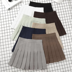 Brown Skirt Ladies Summer Clothes Women's High Waist Harajuku Korean Style Black Mini Pleated Skirt For School Girl Uniform