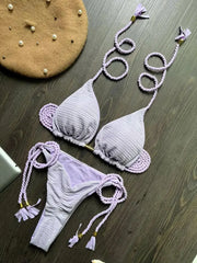 women's braided rope bikini suit, brazilian swimsuit, beach bikini, sexy strap,