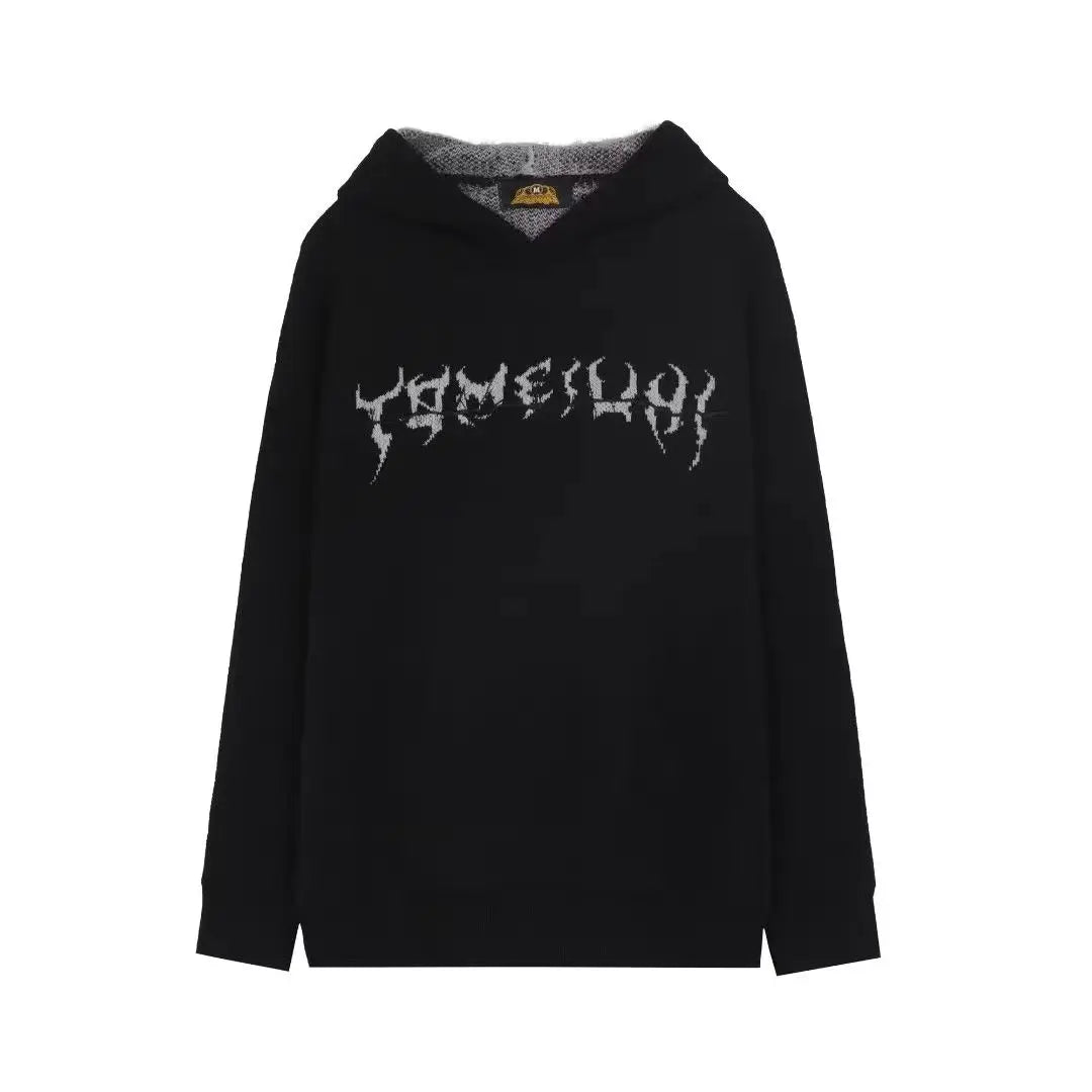 American High Street Punk Print Sweatshirts Y2k Aesthetic Office Lady Loose Lazy Jumpers Harajuku Streetwear Gothic Hoodies