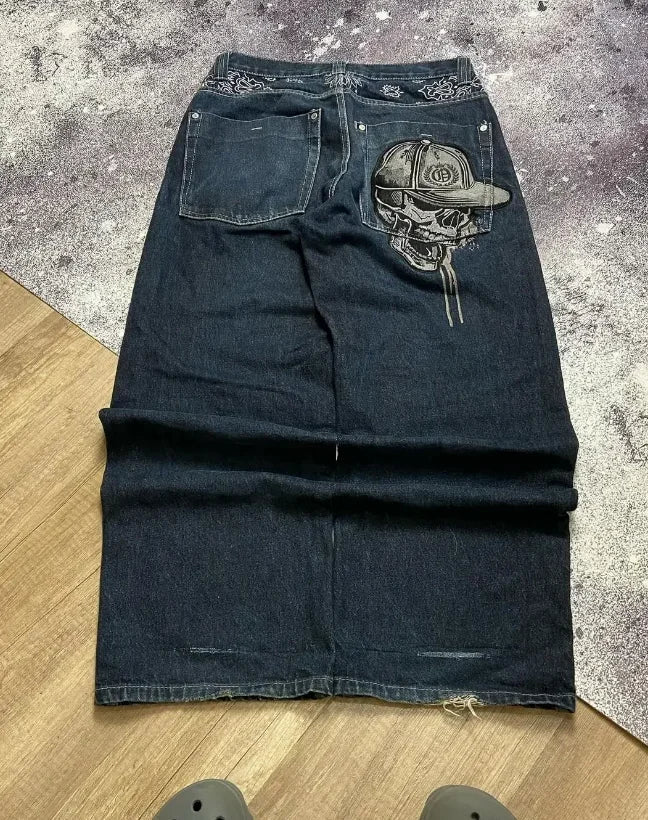 European and American retro washed simple blue jeans women's y2k autumn high waist casual loose wide leg versatile floor pants