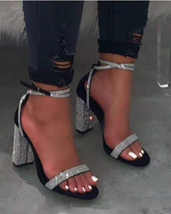 High Heels Women's Shoes On Offer Free Shipping Summer  Rhinestone Bling Luxury Fashion Cross-tied Party Wedges Ladies Pumps