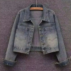 Women's Cowboy Coat 2025 Spring Autumn Fashion Short Loose Ladies Top Versatile Large Pocket Korean Version Female Denim Jacket