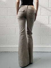 Slim Fit Simple Flared Pants Women High Fashion Causal England Style All-Match Basic Jeans Classical Clothing