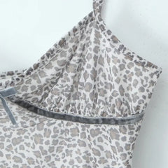 Leopard Print Bow Sexy Crop Top And Short Skirt Fashion Summer Outfits 2025 New Velvet Pathwork Camisole +skirt Two Piece Set