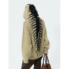 American High Street Punk Print Sweatshirts Y2k Aesthetic Office Lady Loose Lazy Jumpers Harajuku Streetwear Gothic Hoodies