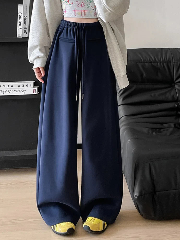 Streetwear Y2K Women Sweatpants Vintage Loose Hip Hop Design Pant Casual Fall Winter High Waist American Retro Bf Trousers