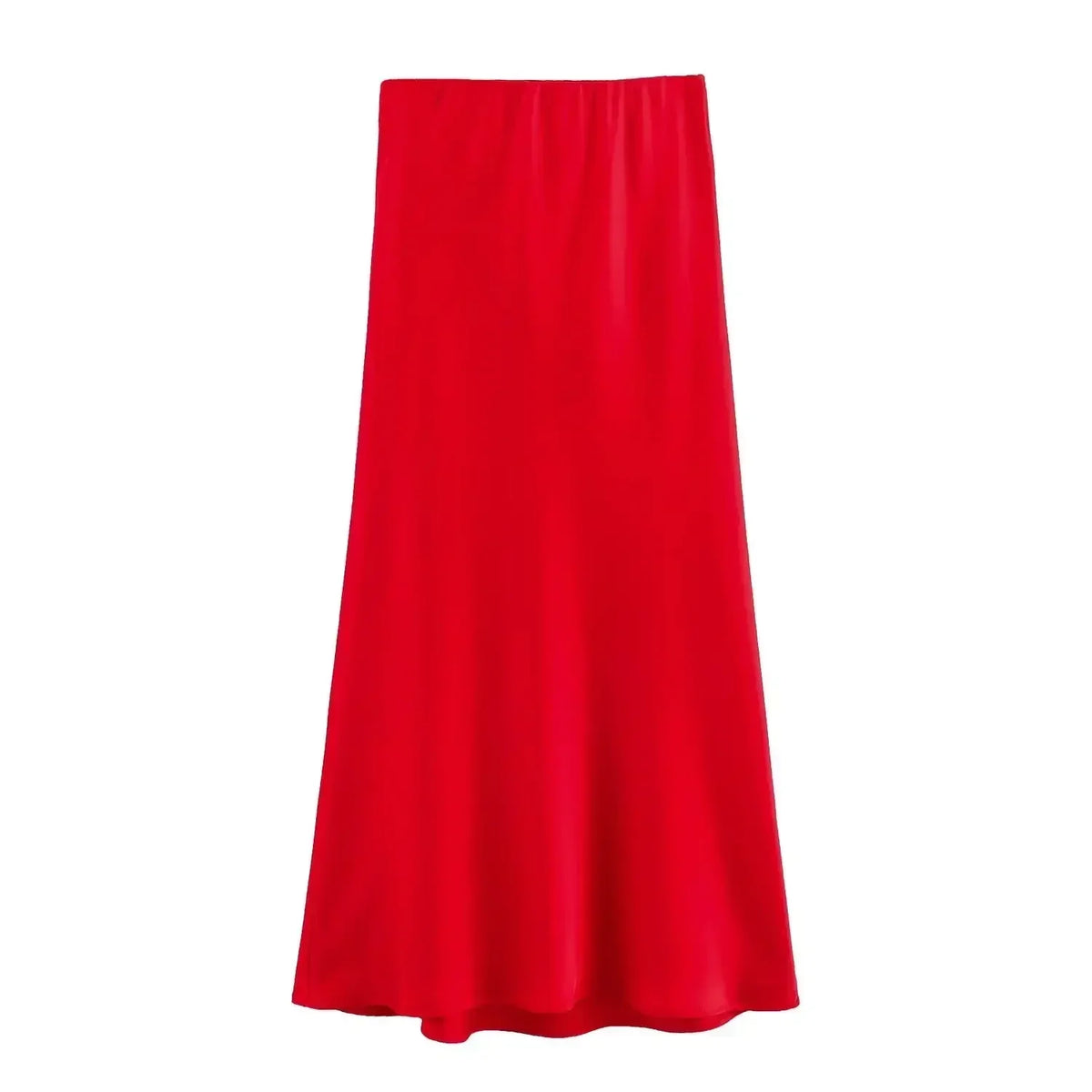 Autumn Winter Burgundy Satin Skirt Women Party Silk Skirt High Waist Straight Long Faldas Mujer Christmas Skirt