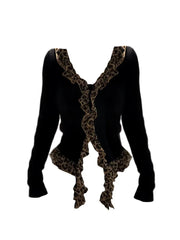Fall Winter Women Shoujo Coquette Design Knit Crop Top Japanese Y2k Streetwear Coquette 2000s T-Shirts Gothic Tee Kpop Gyaru Hot