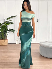 Summer Women's Dresses New Streetwear Fashion Tie Dye Split Maxi Dresses Elegant Female Sexy Casual Slim Knitted Dress Clothing