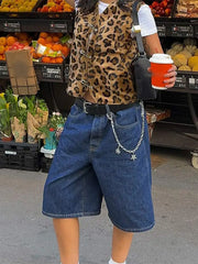 Leopard Print Sleeveless Street Women's Vest Fashion V-neck Slim Fit Short Waistcoat Casual Lady Autumn Commute Outerwears