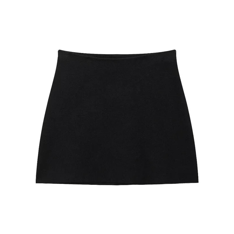 Pbong  Fast Selling Independent Station Women's Fashionable European Style Knit Jacket Mini Skirt Set Large Button Decor