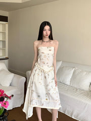 Ocean Seashell Vacation Summer Outfit 2 Pieces Set For Woman Tassels Tube Top And Skirt Set Beach Holiday Outfit 2025