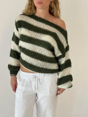 New Stripes Sweaters Vintage y2k Women Casual Loose Jumpers Autumn Winter Sweater Pullovers Long Sleeve Top Korean Fashion