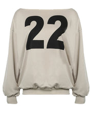 Figure Print Casual Loose Sweatshirts Women Autumn WInter New Fashion Off Shoulder Slash Neck Streetwear Pullovers