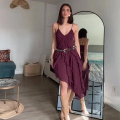 Fashion Irregular Embroidery Multi-layer Summer Dress New V-neck Boho Vacation Short Dress Y2K Streetwear Female Clothing