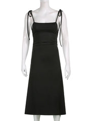 Fashion Strappy Ruched Sexy Black Dress Irregular Elegant Backless Long Dress Party Summer Dresses Women Clothes