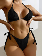 Halter String Two Piece Triangle Bikini Swimsuit Women Sexy Swimwear Female Bather Bathing Swimming Swim Suit Beachwear