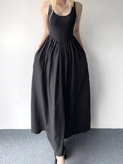 Gothic Spliced Loose Maxi Dress