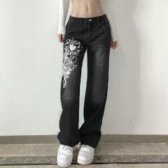 Harajuku Grunge Vintage Low Waisted Cargo Pants Y2K Aesthetics Indie Women&/39;s Jeans Pockets Korean Streetwear Retro Trousers