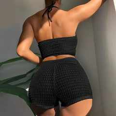 Sexy High Waist Bikini Women High Neck Swimwear Female Swimsuit Solid Bathers Swimming Bathing Swim Suit Summer Beachwear