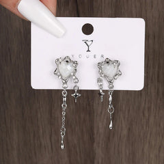 Heart Tassel Star Earrings Women Design Senior Sense of Fashion Personality Earring Y2K Trendy Party Jewelry Gift