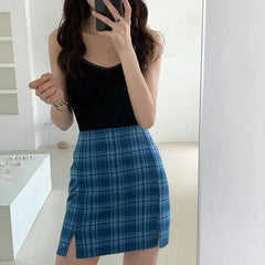 Summer Cotton Casual Knitted Women Tank Top Sexy Spaghetti Strap Lace Up Streetwear Slim Cute Crop Tops Cami
