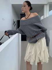 Irregular Streetwear Short Skirt Lace Patchwork Sweet Chic Beige Women Skirt A-line Elastic Waist Fashion Summer Skirts New