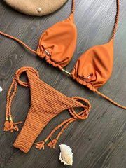 women's braided rope bikini suit, brazilian swimsuit, beach bikini, sexy strap,